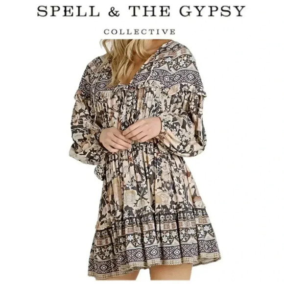 Spell & the Gypsy Small‎ Nightfall Amethyst Mini Play Dress Boho Party - Picture 1 of 16
